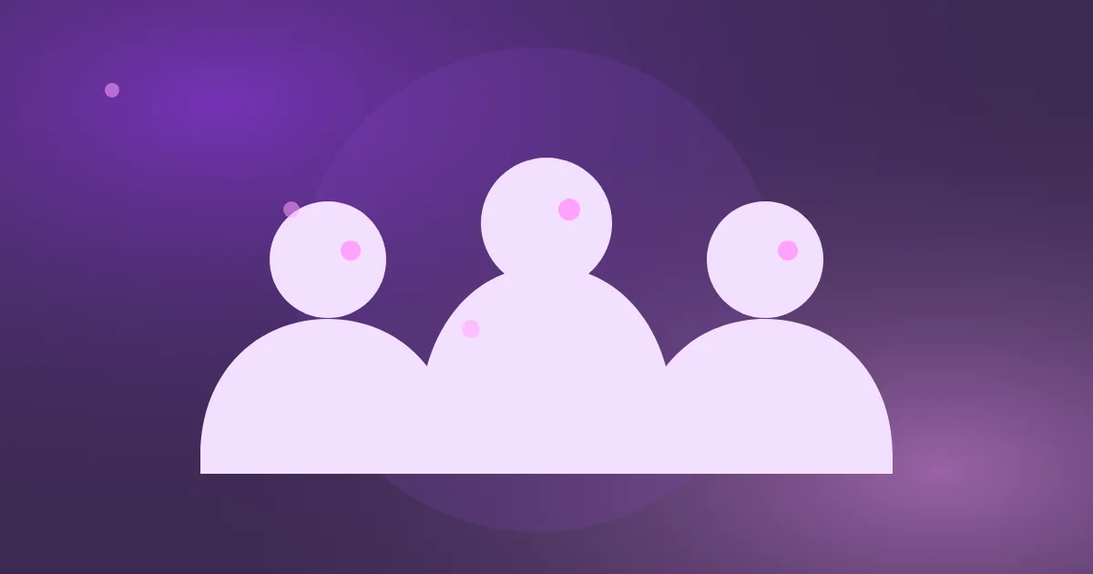 Ilustração de uma turma de amigos reunida em fundo roxo escuro, representando um desafio em grupo.