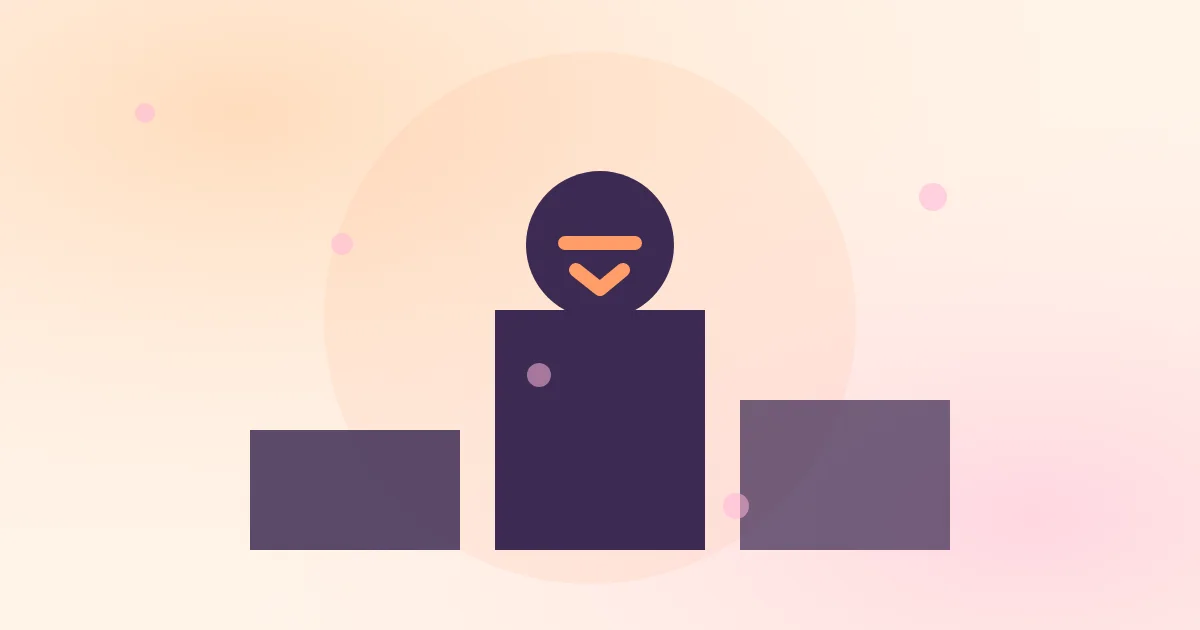 Ilustração de um pódio em degradê rosa e laranja, representando o fim de um desafio em grupo.